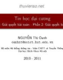 Tin học đại cương - Bài 4 - Phần 2: Giải quyết bài toán