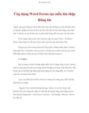 Ứng dụng Word Forms tạo mẫu thu thập thông tin