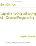 Giới thiệu môn học Lập trình hướng đối tượng - Ths. Nguyễn Thị Khiêm Hòa