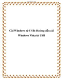 Cài Windows từ USB: Hướng dẫn cài Windows Vista từ USB