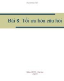 Bài giảng Cơ sở dữ liệu: Bài 8 - ĐH CNTT