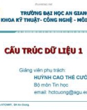 Bài giảng Cấu trúc dữ liệu 1: Giới thiệu - Huỳnh Cao Thế Cường