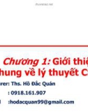 Bài giảng Cơ sở dữ liệu: Chương 1 - ThS. Hồ Đắc Quán