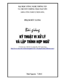 Bài giảng Kỹ thuật vi xử lý và lập trình hợp ngữ