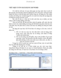 VIẾT MỘT CUỐN SÁCH BẰNG MS WORD