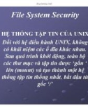 Bài giảng Tổng quan về Linux - Chương 11: File System Security