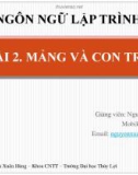 Bài giảng Ngôn ngữ lập trình: Chương 2.2 - Nguyễn Xuân Hùng