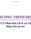 Bài giảng Chương trình dịch: Bài 13 - Trương Xuân Nam