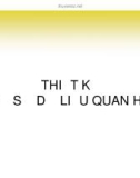 Bài giảng môn Cơ sở dữ liệu: Chương 8 - Thiết kế cơ sở dữ liệu quan hệ