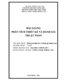 Bài giảng Phân tích thiết kế và đánh giá thuật toán: Phần 1 - Nguyễn Hữu Tuân