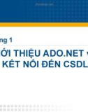 Bài giảng Lập trình cơ sở dữ liệu - Chương 1: Giới thiệu ADO.NET và kết nối đến cơ sở dữ liệu