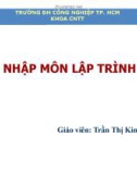 Bài giảng Nhập môn lập trình C: Chương 1 - Trần Thị Kim Chi