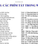 Bài giảng Microsoft Word 2003 - Bài 11: Các phím tắt trong Word