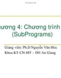 Bài giảng Nguyên lý ngôn ngữ lập trình - Chương 4: Chương trình con (SubPrograms)