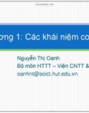 Bài giảng Chương 1: Các khái niệm cơ bản - Nguyễn Thị Oanh