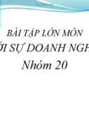 BÀI TẬP LỚN MÔN.KHỞI SỰ DOANH NGHIỆP