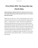 PowerPoint 2010: Tận dụng hiệu ứng chuyển động