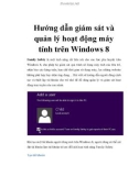 Các hướng dẫn giám sát và quản lý hoạt động máy tính trên Windows 8