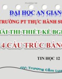 Bài thi thiết kế: Cấu trúc bảng