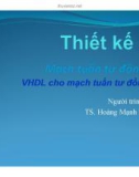 Bài giảng Thiết kế số: Chương 8 (Phần 4) - TS. Hoàng Mạnh Thắng (ĐH Bách khoa Hà Nội)