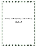 Quản lý lưu lượng sử dụng Internet trong Windows 7