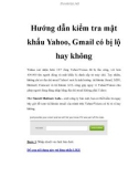 Hướng dẫn kiểm tra mật khẩu Yahoo, Gmail có bị lộ hay không