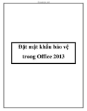 Đặt mật khẩu bảo vệ trong Office 2013