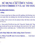 Bài giảng Microsoft Word 2003 - Bài 08: Sử dụng các chức năng Auto correct và Auto text