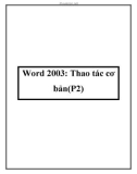 Word 2003: Thao tác cơ bản (P2 )