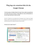 Tổng hợp các extensions hữu ích cho Google Chrome