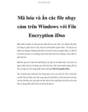 Mã hóa và ẩn các file nhạy cảm trên Windows với File Encryption iDoo