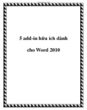 5 add-in hữu ích dành cho Word 2010