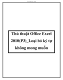 Thủ thuật Office Excel 2010