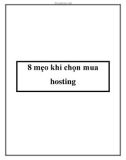 8 mẹo khi chọn mua hosting