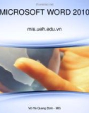 Bài giảng Microsoft word 2010 - Võ Hà Quang Định