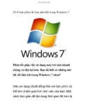 25 tổ hợp phím tắt nên biết trong Windows 7