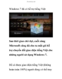 Windows 7 đã có hỗ trợ tiếng Việt