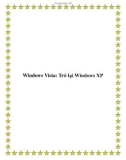 Windows Vista: Trở lại Windows XP.Sự xung đột phần mềm