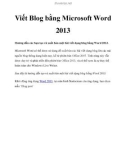 Viết Blog bằng Microsoft Word 2013