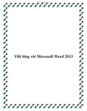 Viết blog với Microsoft Word 2013