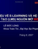 Bài giảng Giới thiệu về E-Learning và hệ quản trị đào tạo (LMS) nguồn mở Moodle