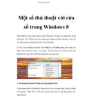 Một số thủ thuật với cửa sổ trong Windows 8