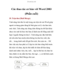 Các thao tác cơ bản với Word 2003 (Phần cuối)