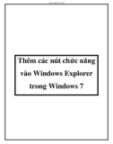 Thêm các nút chức năng vào Windows Explorer trong Windows 7