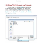 Thủ thuật Windows XP: Gõ Tiếng Việt Unicode trong Notepad