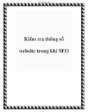 Kiểm tra thông số website trong khi SEO