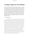 Sử dụng Google Now trên Android