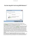 Các tính năng Wi-Fi mới trong HĐH Windows 7