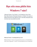 Bạn nên mua phiên bản Windows 7 nào