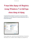 9 mẹo hữu dụng với Registry trong Windows 7 có thể bạn chưa từng sử dụng